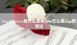 bear,bear,bear是什么意思,bear怎么读,bear的用法