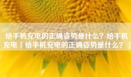 给手机充电的正确姿势是什么？给手机充电「给手机充电的正确姿势是什么？」