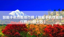 智能手机性能排行榜（智能手机性能排行榜2023前十名）