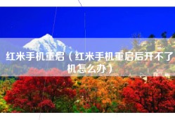 红米手机重启（红米手机重启后开不了机怎么办）