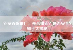 外贸谷歌推广，是否赚钱？是否安全？知乎大揭秘