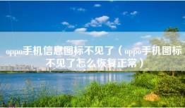 oppo手机信息图标不见了（oppo手机图标不见了怎么恢复正常）