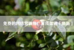 免费的网络营销推广宣传渠道「最新」