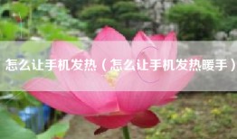 怎么让手机发热（怎么让手机发热暖手）