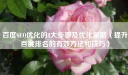 百度SEO优化的8大步骤及优化策略（提升百度排名的有效方法和技巧）