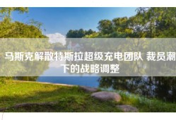 马斯克解散特斯拉超级充电团队 裁员潮下的战略调整