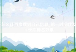 怎么让百度搜到自己信息_第一时间代发+长期排名效果