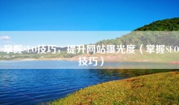 掌握SEO技巧，提升网站曝光度（掌握SEO技巧）