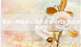 企业seo网站优化技术-企业seo网站优化技术研究