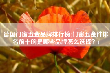 德国门窗五金品牌排行榜(门窗五金件排名前十的是哪些品牌怎么选择？)