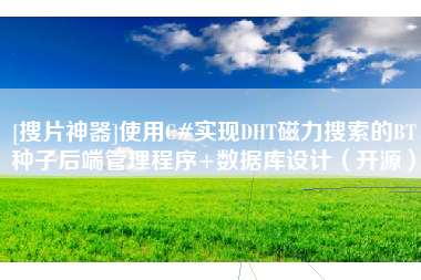 [搜片神器]使用C#实现DHT磁力搜索的BT种子后端管理程序+数据库设计（开源）