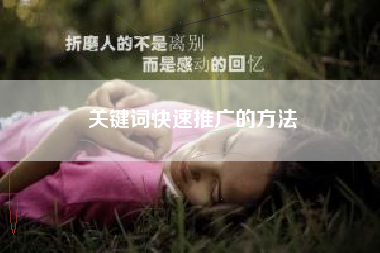 关键词快速推广的方法