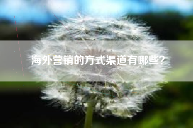 海外营销的方式渠道有哪些？